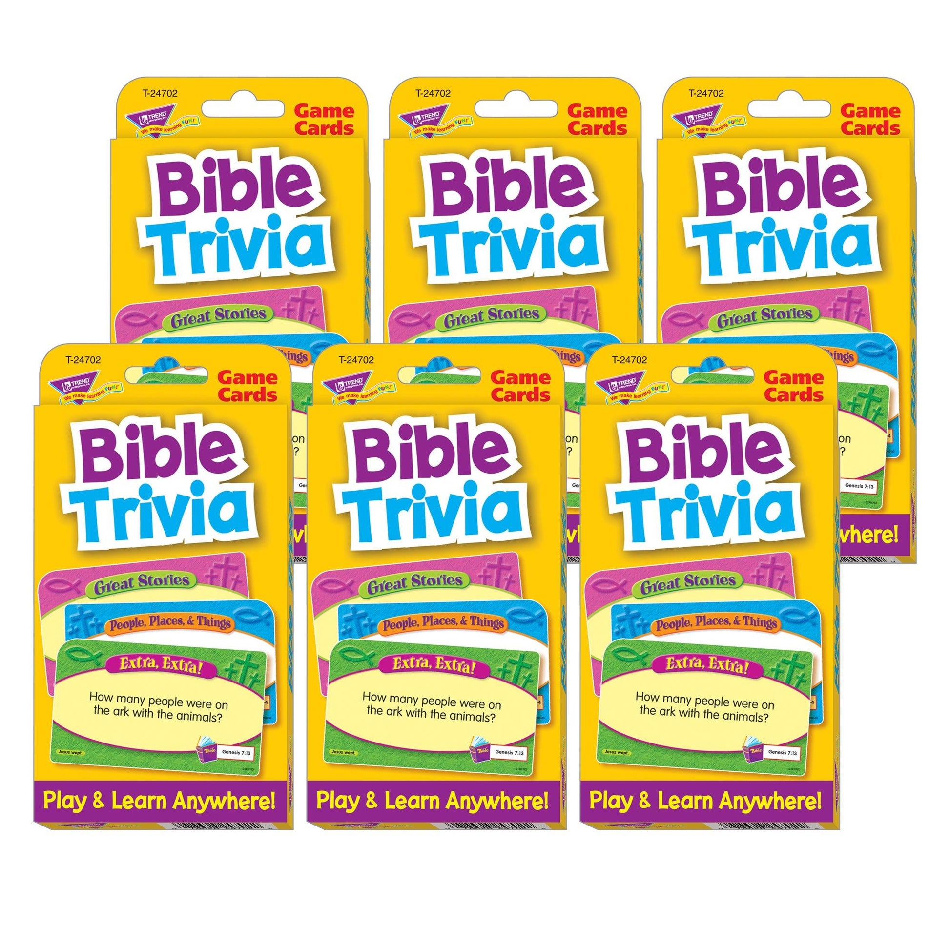 Bible Trivia Challenge Cards®, Pack of 6 - Loomini