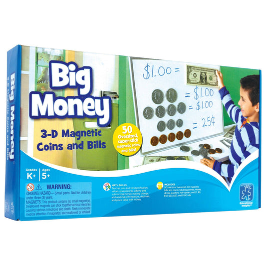 Big Money™ Magnetic Coins & Bills, Pack of 50 - Loomini