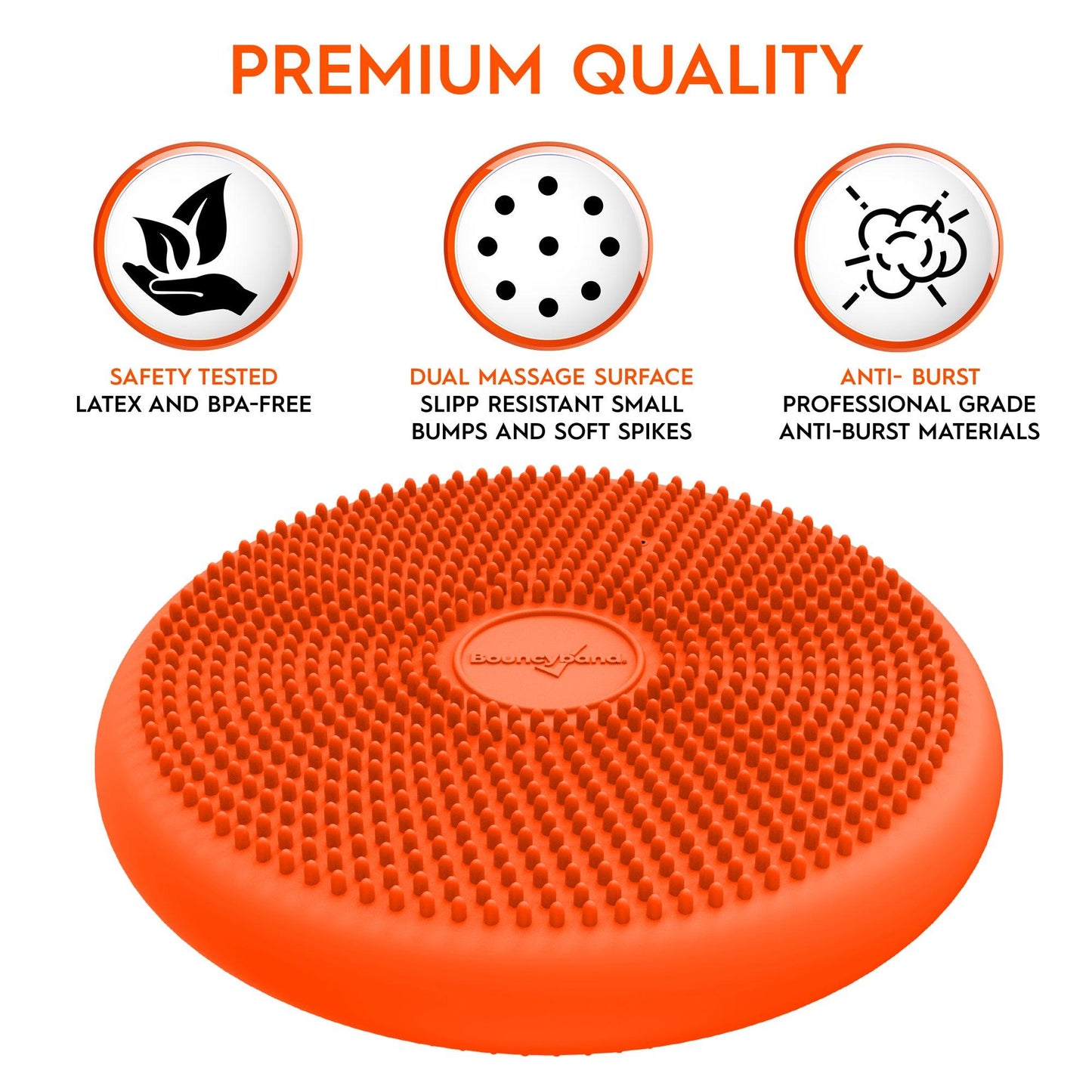 Big Wiggle Seat Sensory Cushion, Orange - Loomini