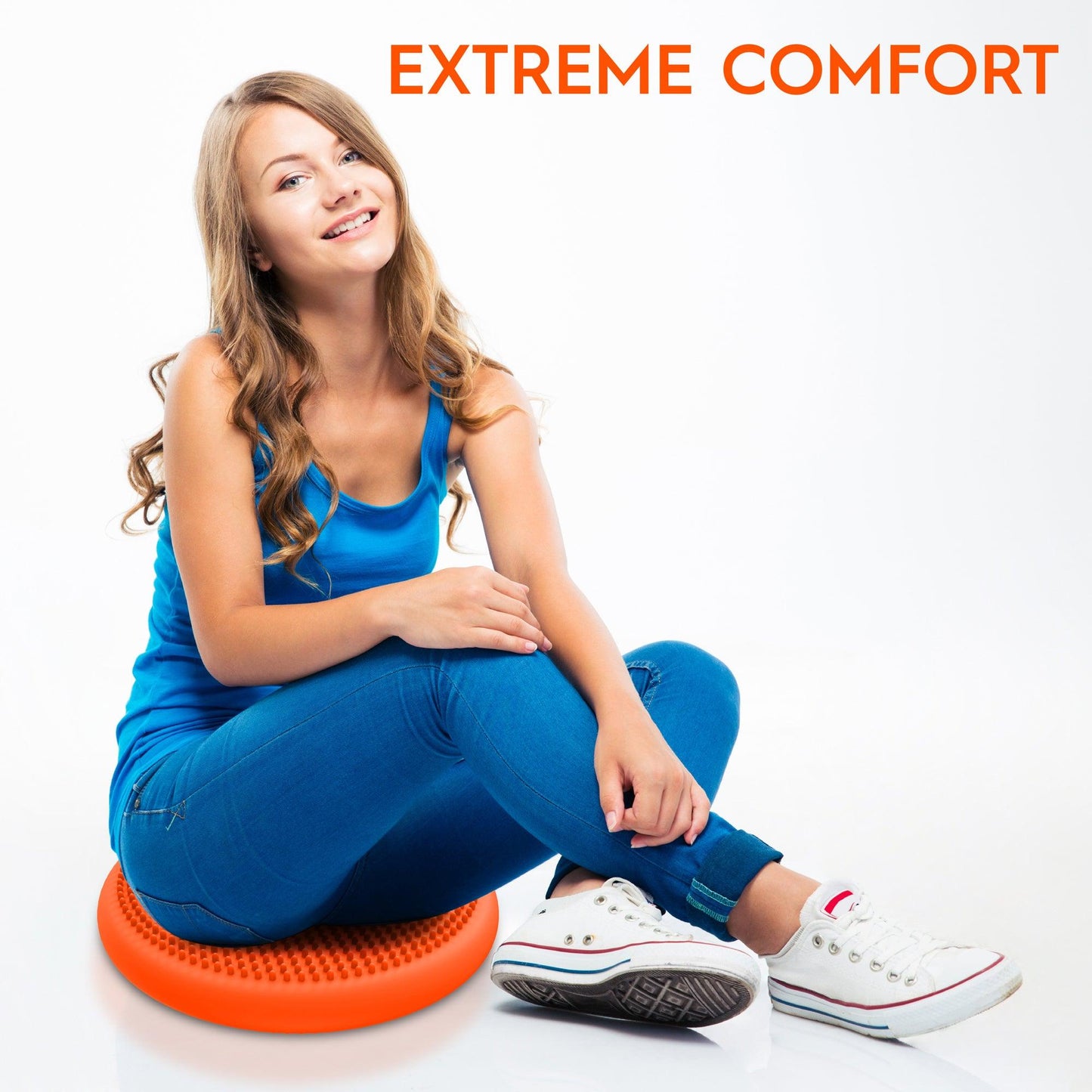 Big Wiggle Seat Sensory Cushion, Orange - Loomini