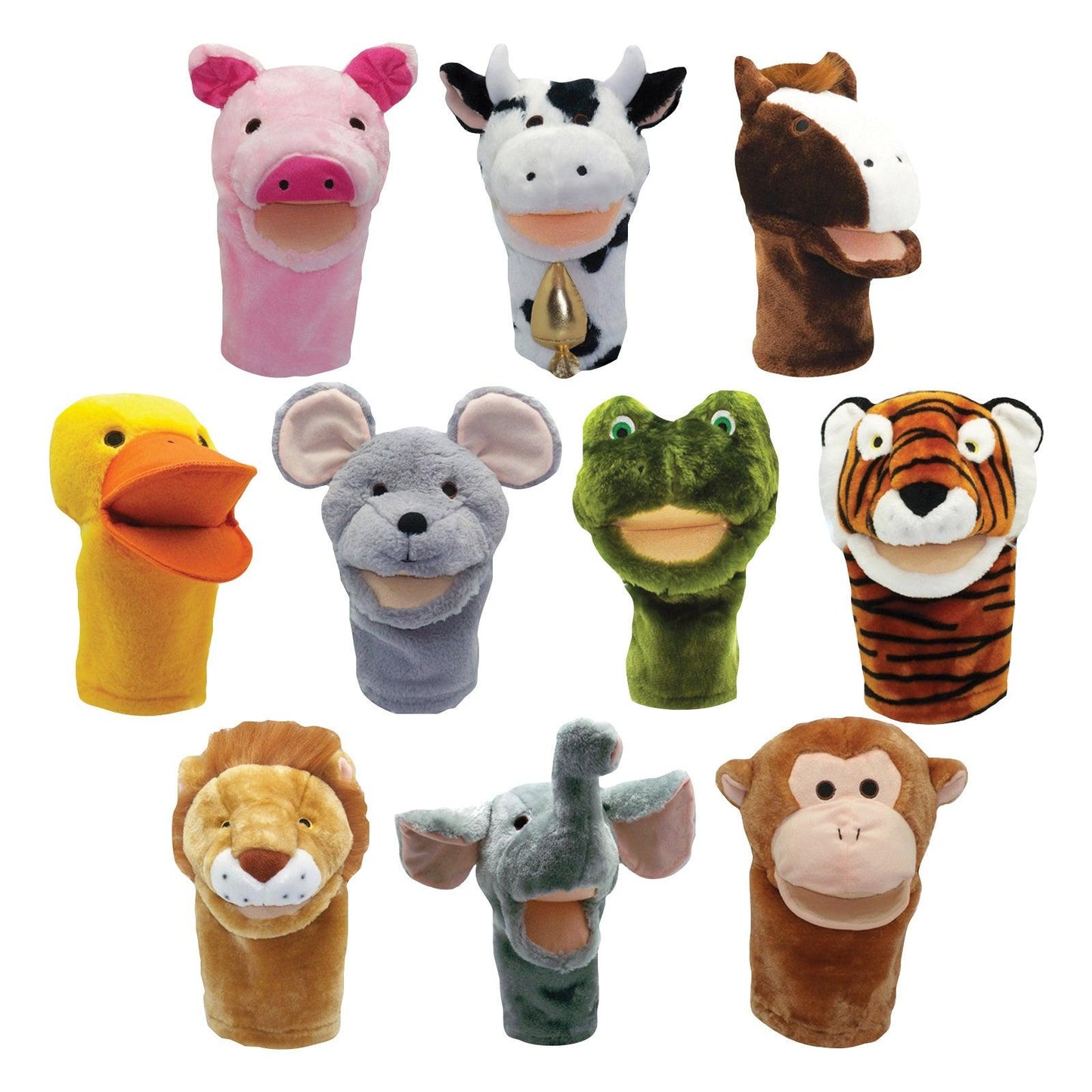 Bigmouth Animal Puppet Set, Set of all 10 - Loomini