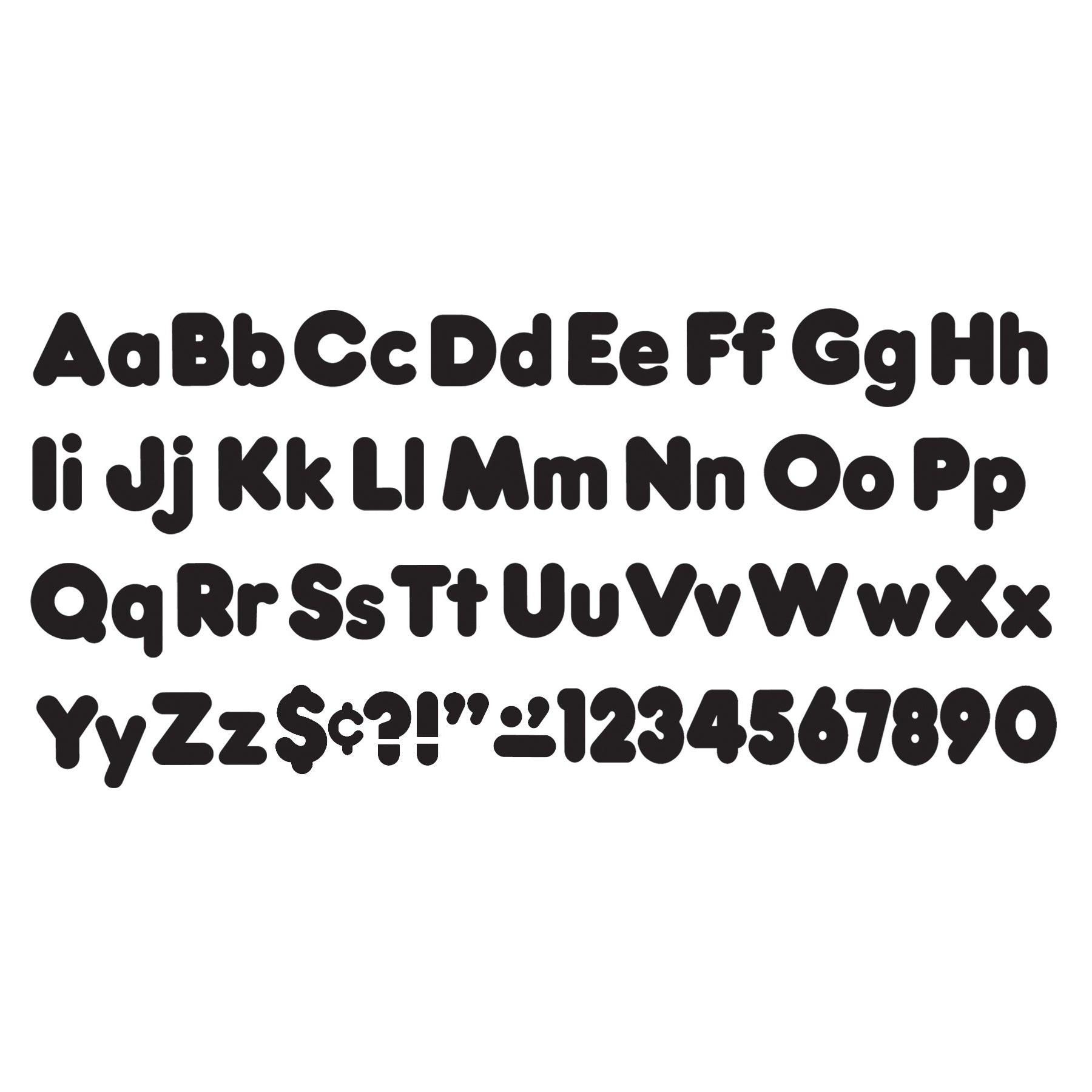 Black 4-Inch Casual Uppercase/Lowercase Combo Pack Ready Letters®, 182 Per Pack, 3 Packs - Loomini