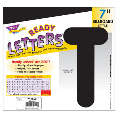 Black 7-Inch Billboard Uppercase (EN/SP) Ready Letters® - Loomini