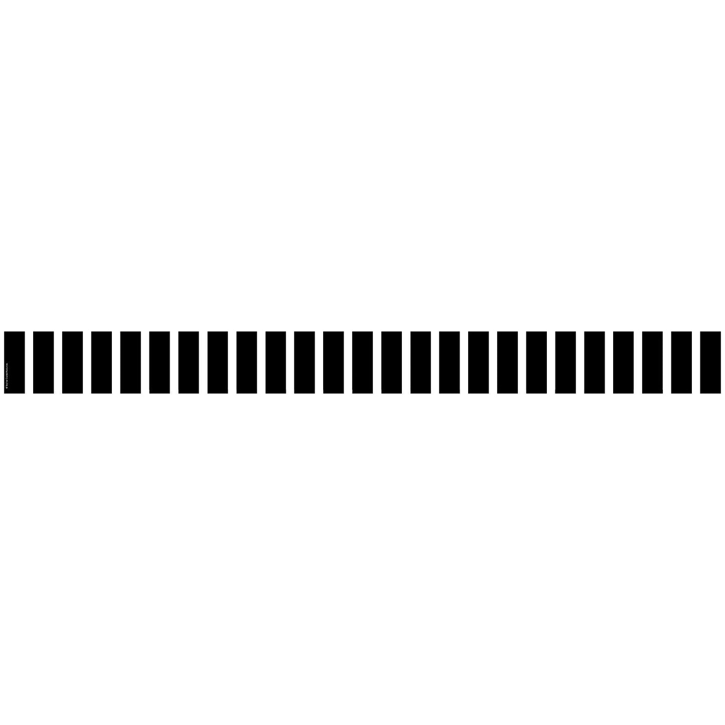 Black and White Vertical Stripes Straight Border Trim, 35 Feet Per Pack, 6 Packs - Loomini