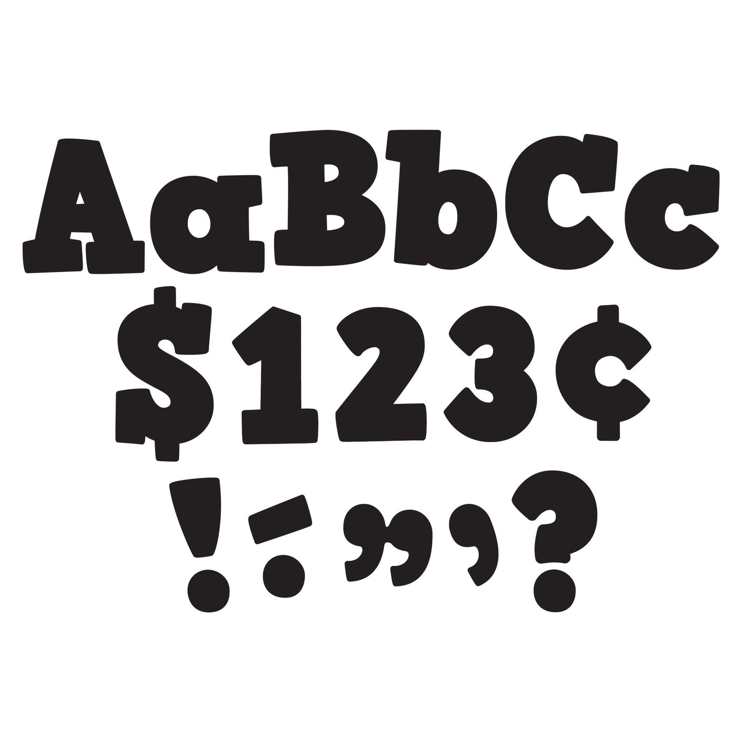 Black Bold Block 4" Letters Combo Pack, 230 Pieces Per Pack, 3 Packs - Loomini