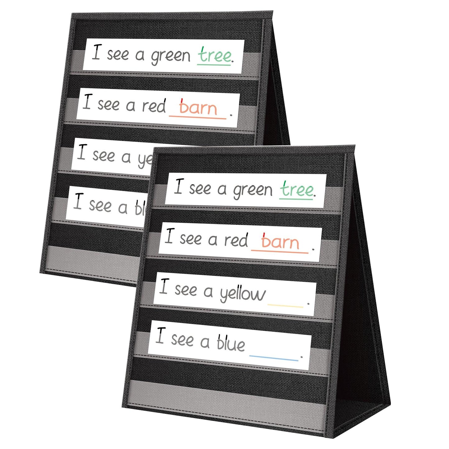 Black Desktop Pocket Chart, 15-1/2" x 12", Pack of 2 - Loomini