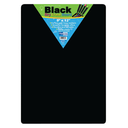 Black Dry Erase Boards, 9" x 12", Pack of 4 - Loomini