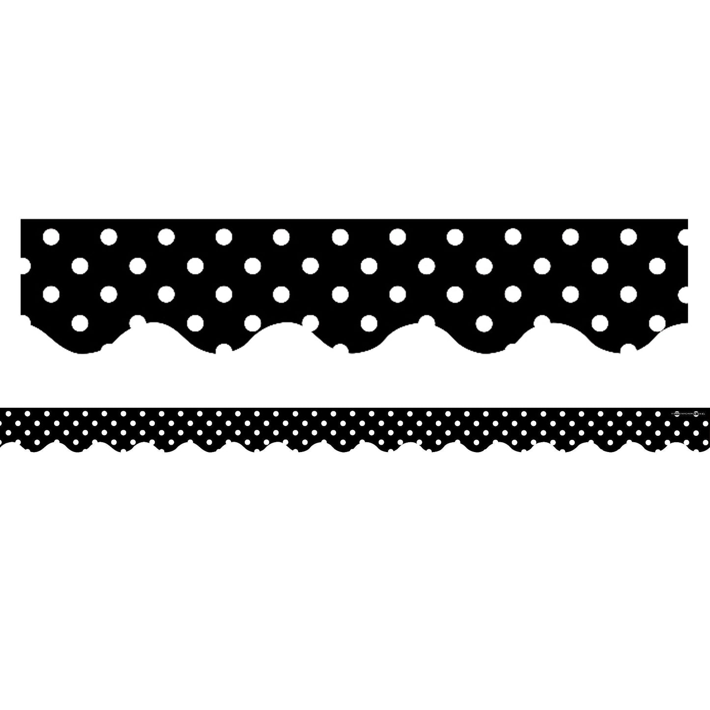 Black Mini Polka Dots Border Trim, 35 Feet Per Pack, 6 Packs - Loomini