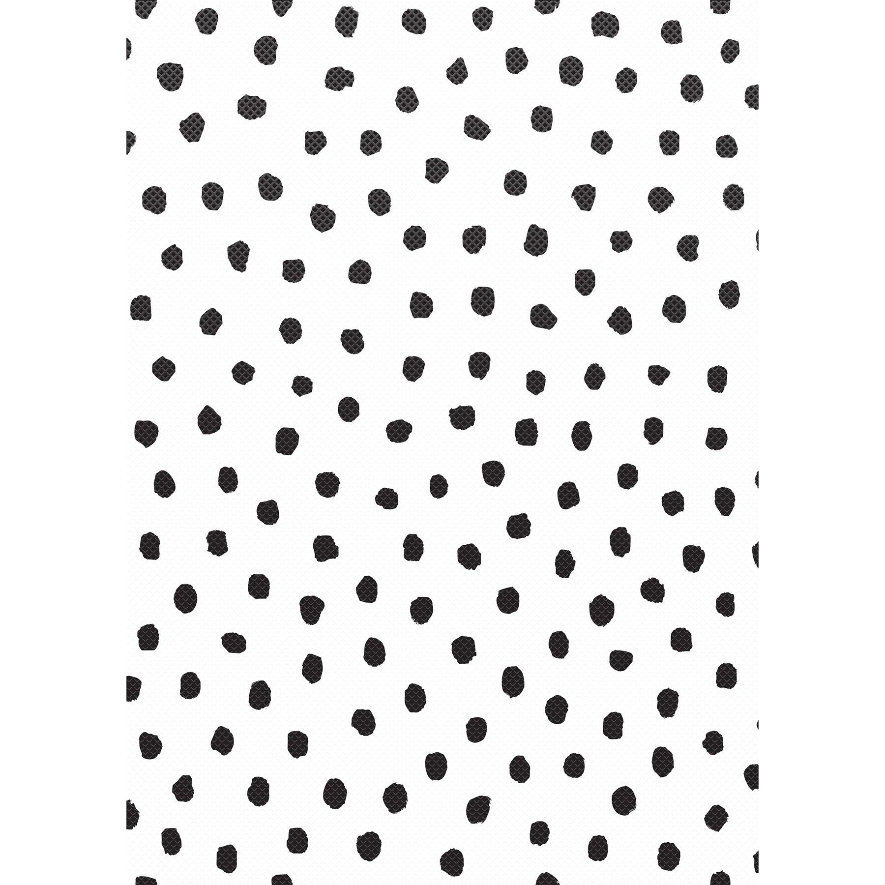 Black Painted Dots on White Better Than Paper Bulletin Board Roll, 4' x 12', Pack of 4 - Loomini