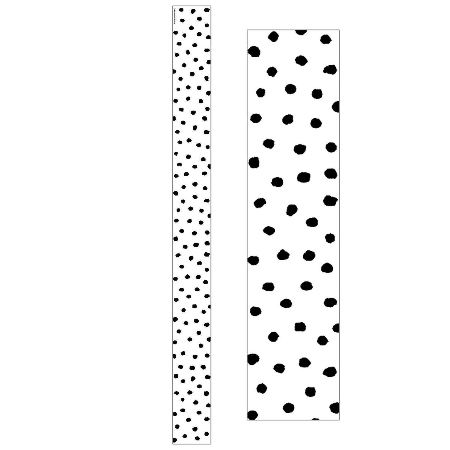 Black Painted Dots on White Straight Border Trim, 35 Feet Per Pack, 6 Packs - Loomini