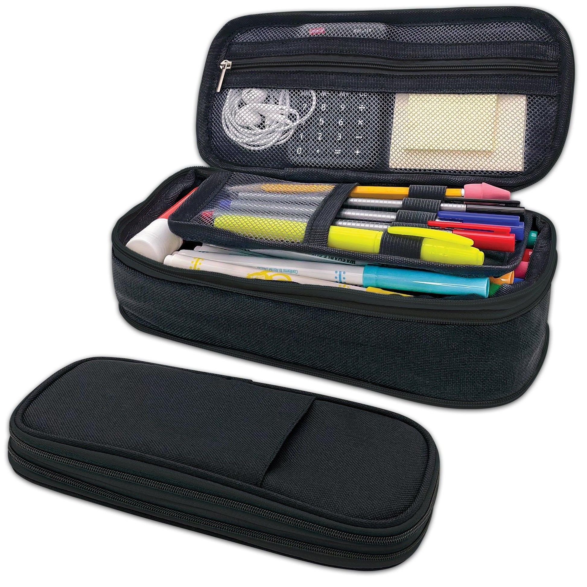 Black Pencil Case, Pack of 3 - Loomini