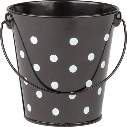 Black Polka Dots Bucket, Pack of 6 - Loomini