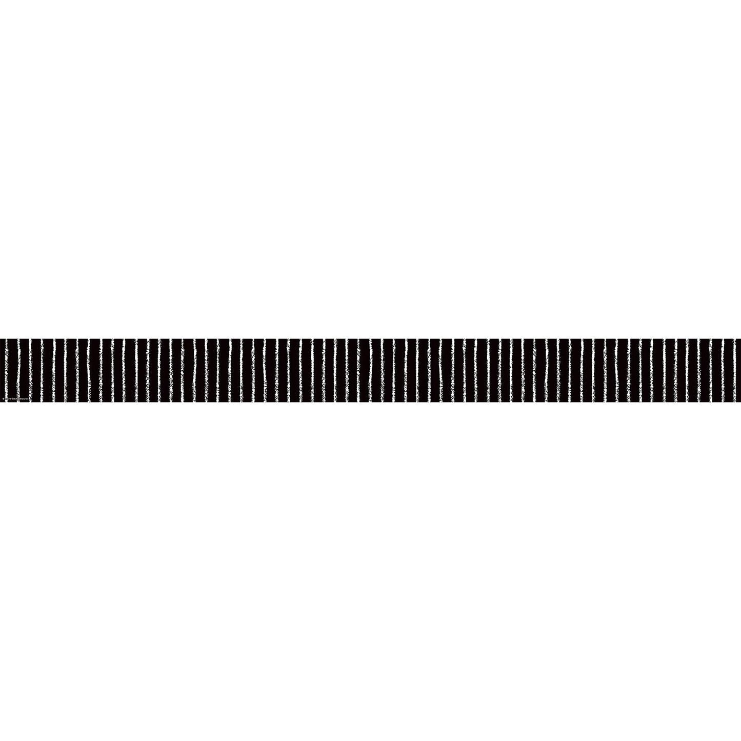 Black With White Pinstripes Straight Border Trim, 35 Feet Per Pack, 6 Packs - Loomini