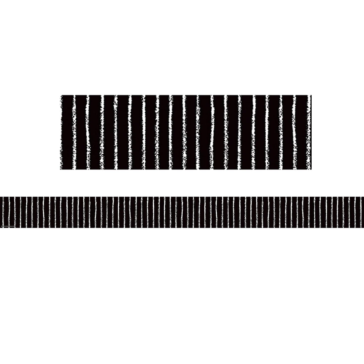 Black With White Pinstripes Straight Border Trim, 35 Feet Per Pack, 6 Packs - Loomini