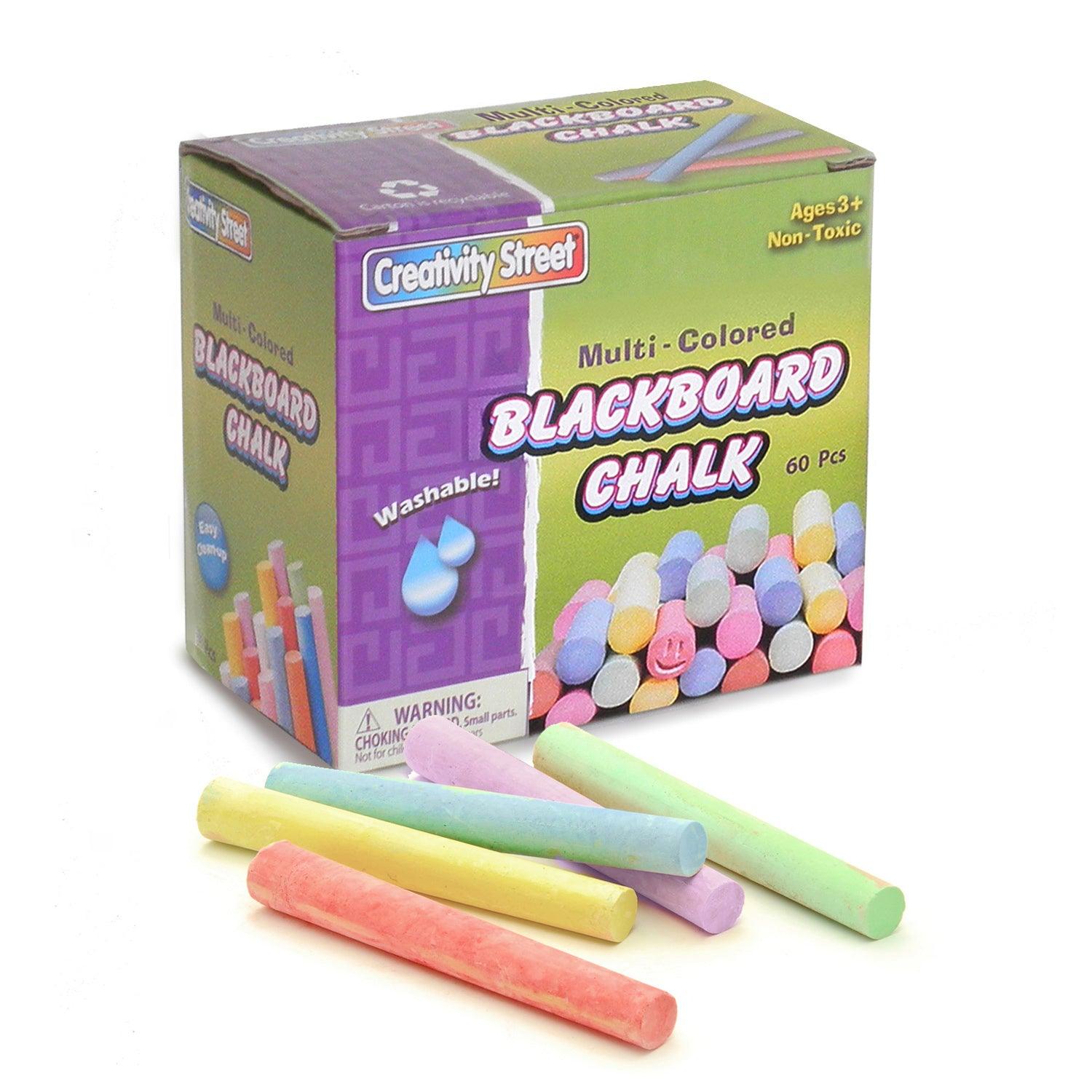 Blackboard Chalk, 5 Assorted Colors, 3/8" x 3-1/4", 60 Pieces Per Pack, 12 Packs - Loomini