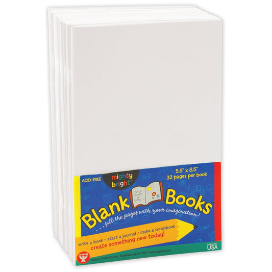 Blank Paperback Books, 5.5" x 8.5", White, Pack of 10 - Loomini