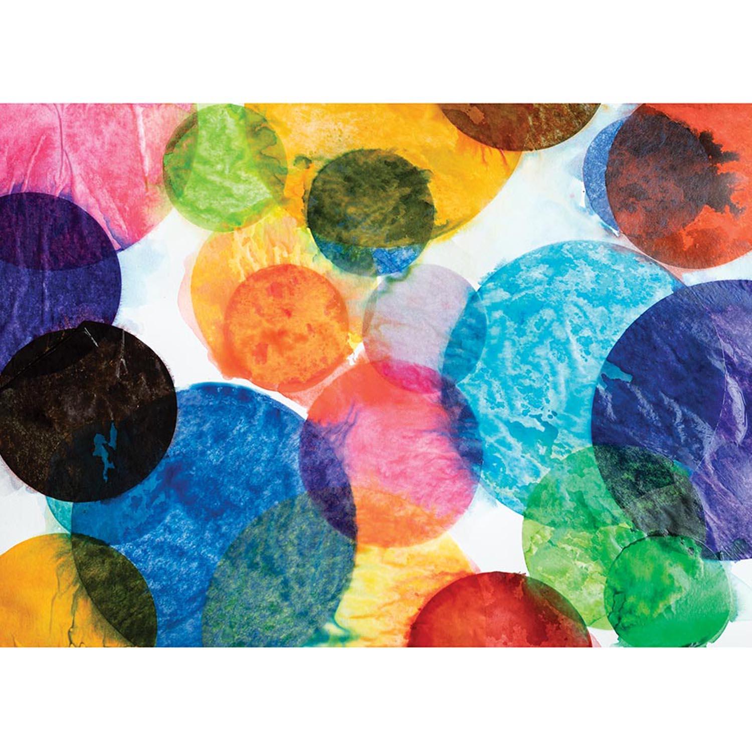 Bleeding Tissue Circles Assortment, 25 Assorted Colors, Assorted Sizes, 2,250 Circles - Loomini