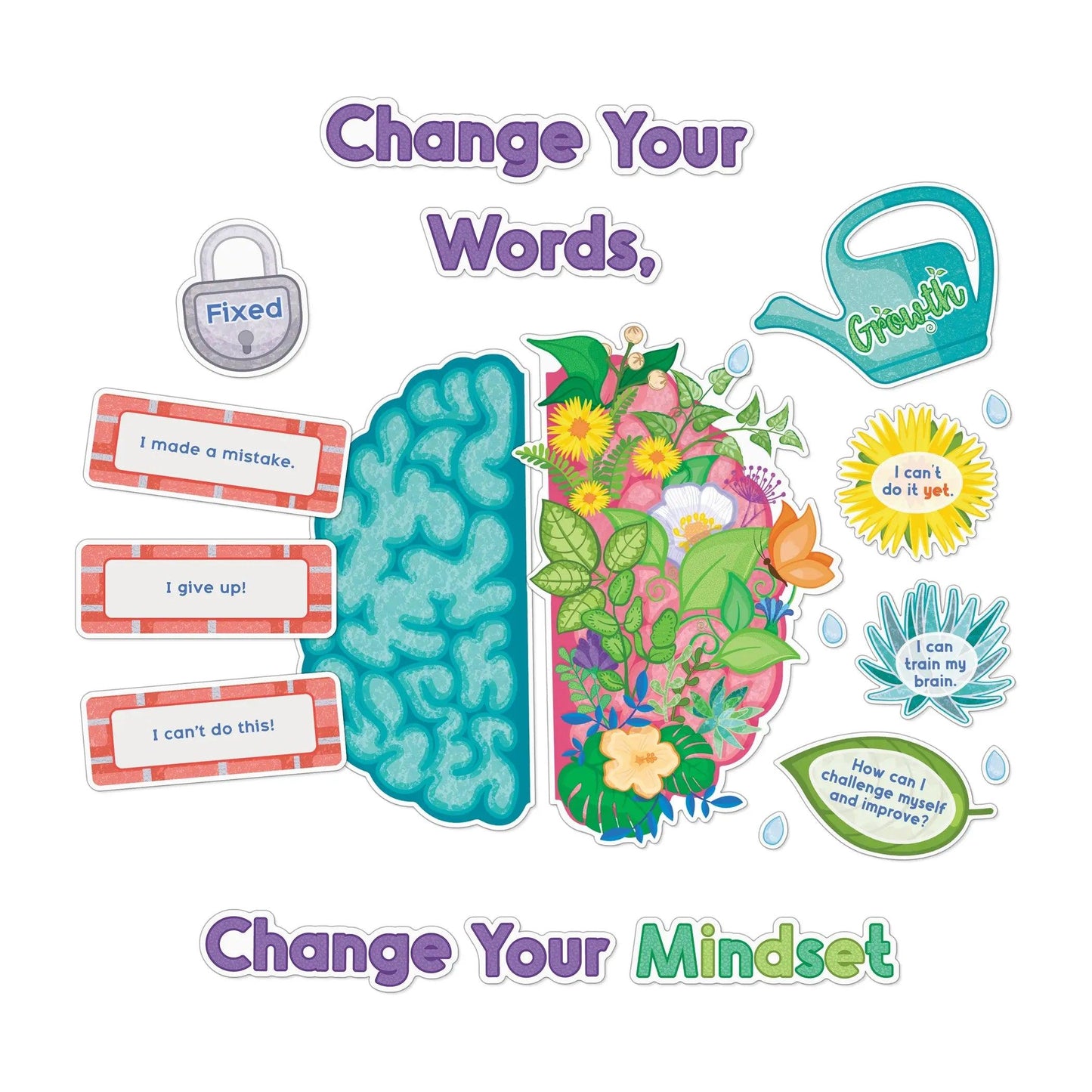 Bloom with a Growth Mindset Bulletin Board Set, 47 Pieces Carson Dellosa Education
