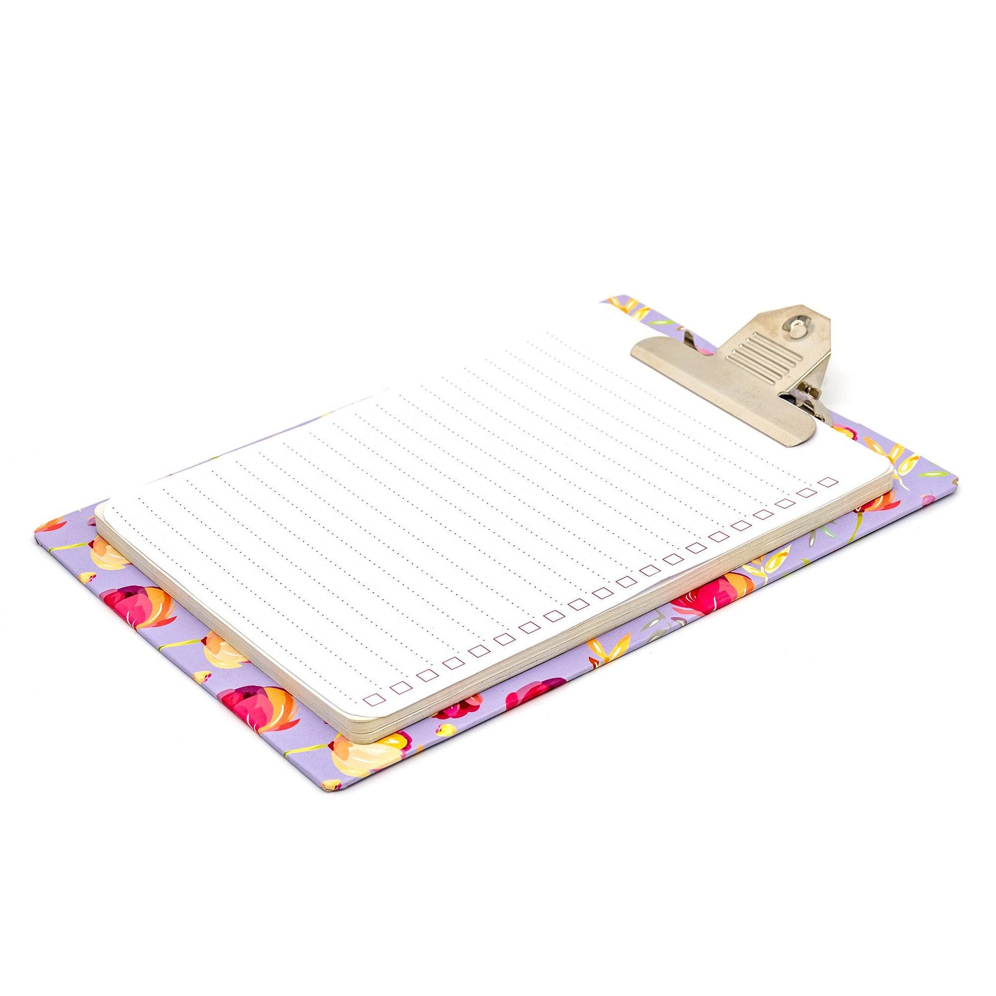 Blossom Clipboard with Pad - Pack 4 - Loomini