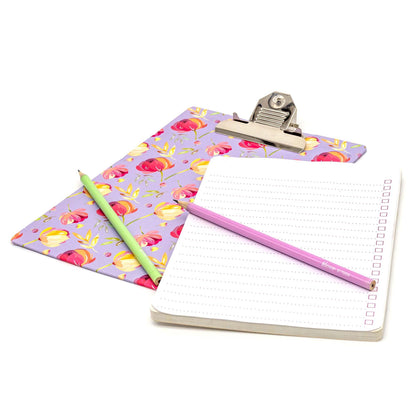 Blossom Clipboard with Pad - Pack 4 - Loomini