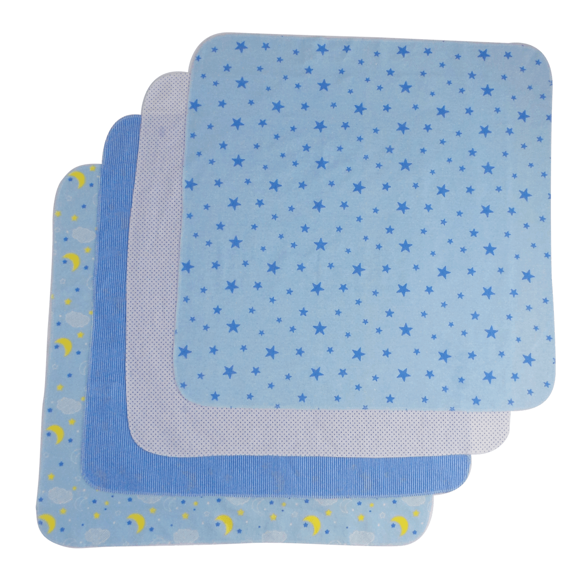 Blue Four Pack Receiving Blanket - Loomini