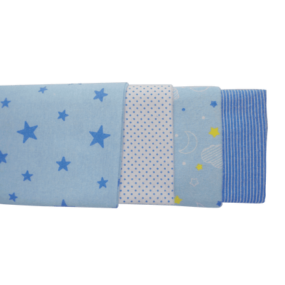 Blue Four Pack Receiving Blanket - Loomini