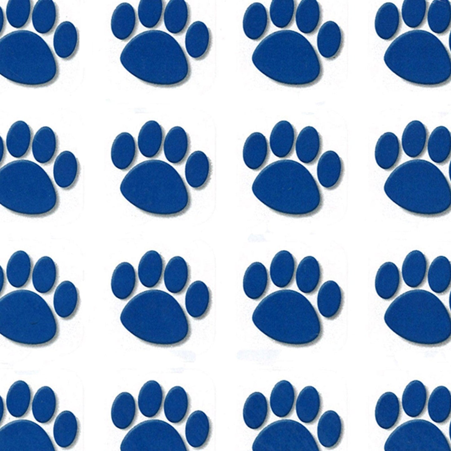 Blue Paw Prints Stickers, 1" Square, 120 Per Pack, 12 Packs - Loomini