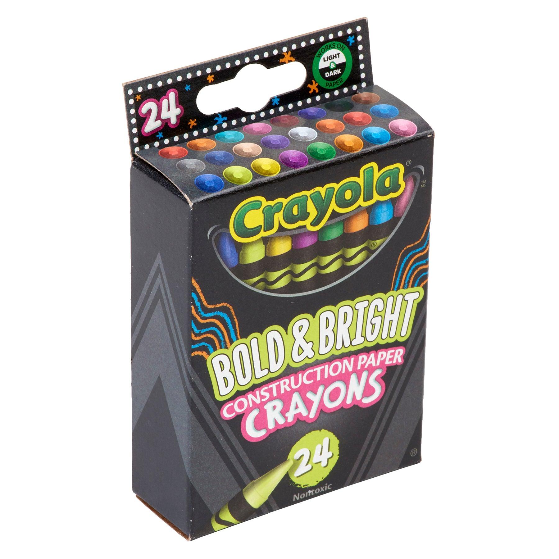 Bold & Bright Construction Paper Crayons, 24 Per Pack, 6 Packs - Loomini