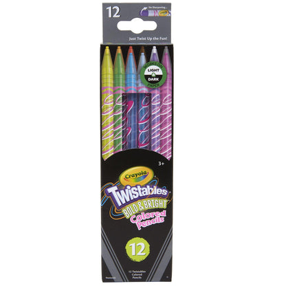 Bold & Bright Twistables Colored Pencils, 12 Per Pack, 3 Packs - Loomini