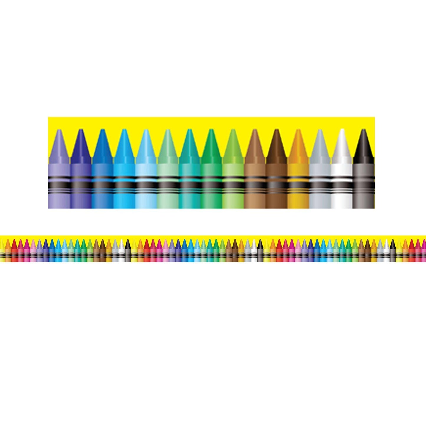 Borders/Trims, Magnetic, Rectangle Cut - 1-1/2" x 24", Crayon Theme, 24' per Pack, 2 Packs - Loomini