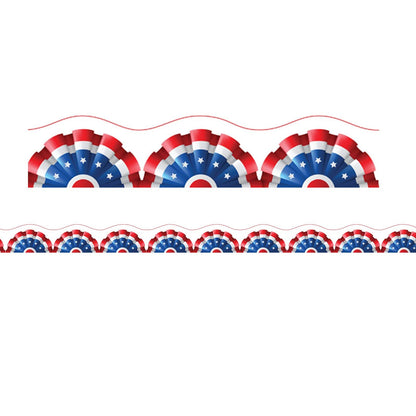 Borders/Trims, Magnetic, Scallop Cut - 1-1/2" x 24", Patriotic Theme, 24' per Pack, 2 Packs - Loomini