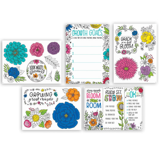 Bright Blooms Blooming Minds Bulletin Board Set - Loomini