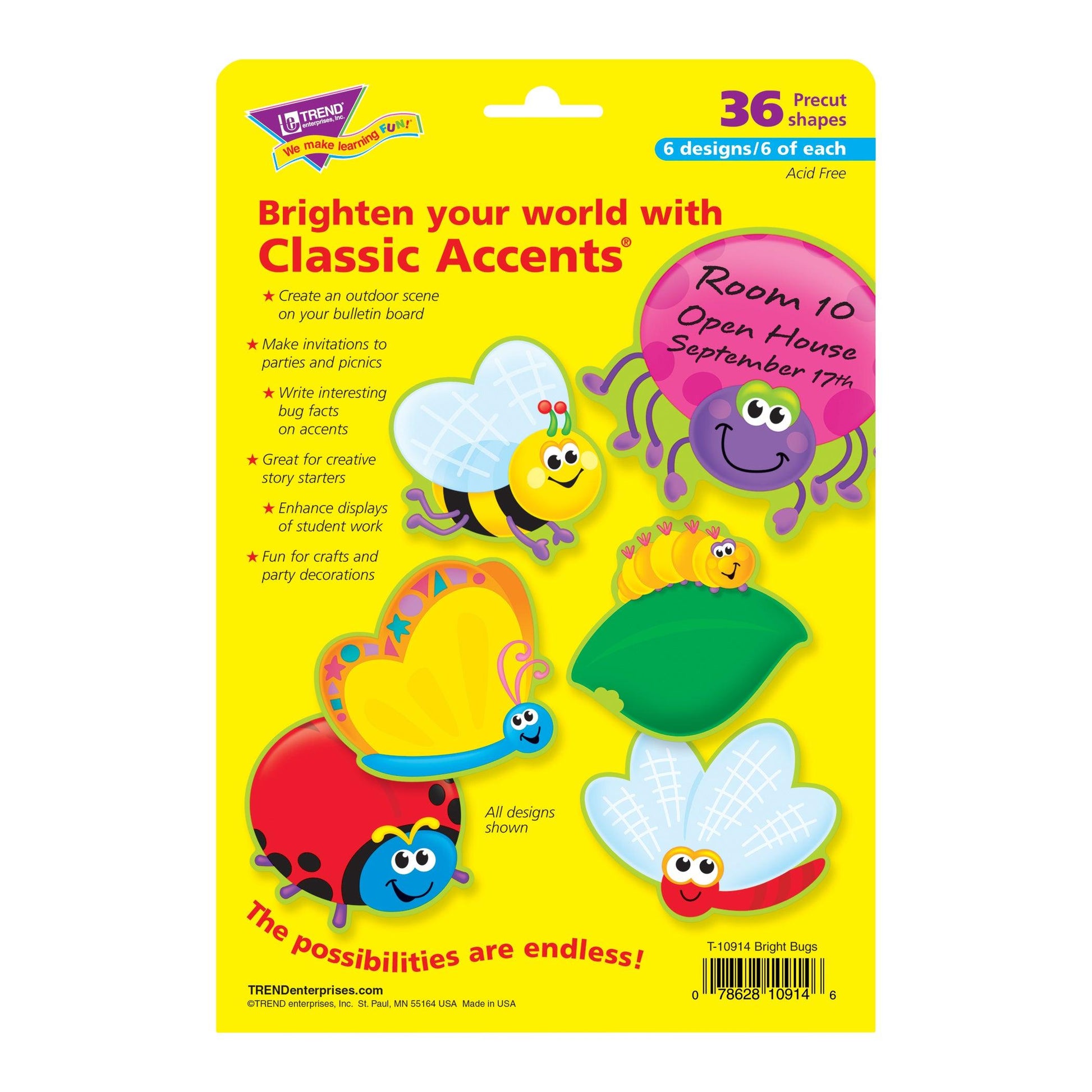 Bright Bugs Classic Accents® Variety Pack, 36 Per Pack, 3 Packs - Loomini