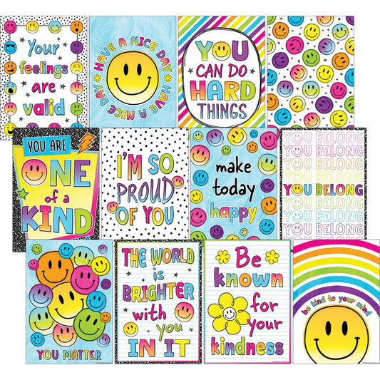 Brights 4Ever Positive Sayings Small Poster Pack, Pack of 12 - Loomini