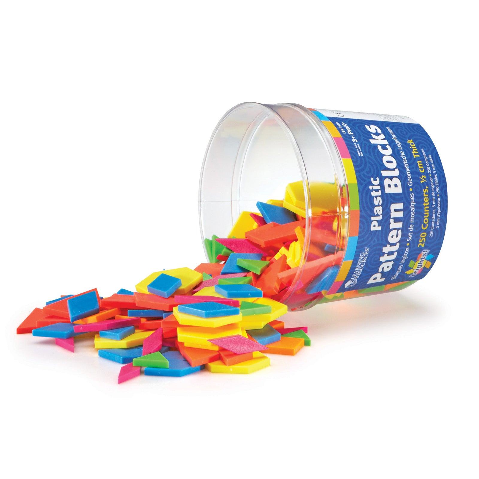 Brights!™ Pattern Blocks, 250 Pieces - Loomini