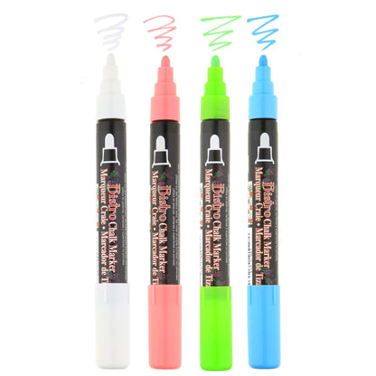 Broad Point Chalk Marker Broad Tip Set 4ED, Fluorescent Colors, 4 Per Pack, 2 Packs - Loomini