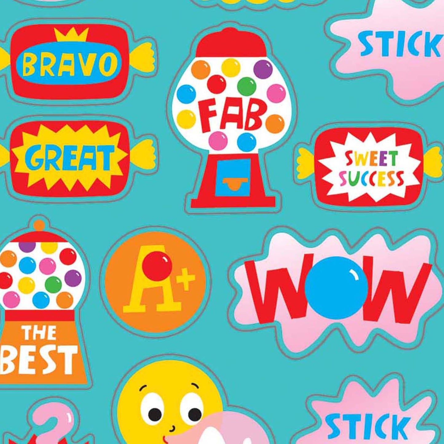 Bubblegum Scented Stickers, 80 Per Pack, 6 Packs - Loomini