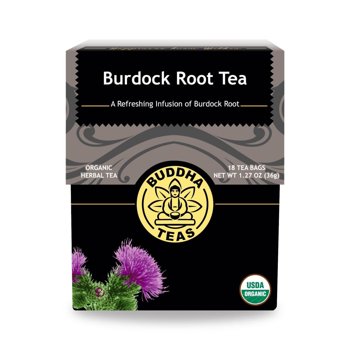 Buddha Teas - Organic Tea - Burdock Root - Case Of 6 - 18 Count - Loomini