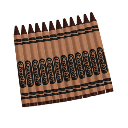 Bulk Crayons, Brown, Regular Size, 12 Per Box, 12 Boxes - Loomini