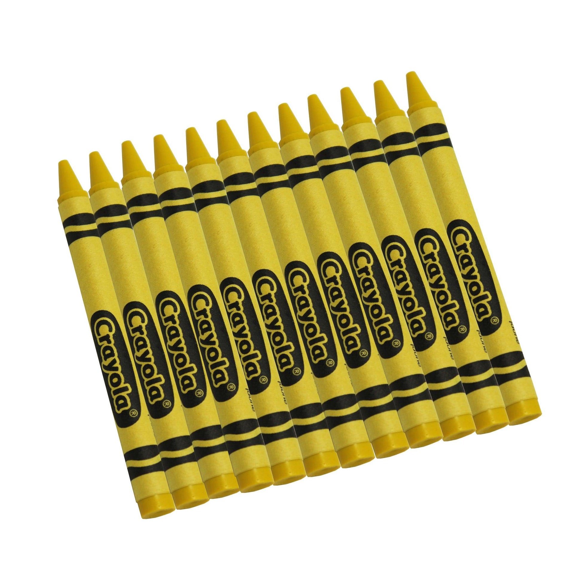 Bulk Crayons, Yellow, Regular Size, 12 Per Box, 12 Boxes - Loomini