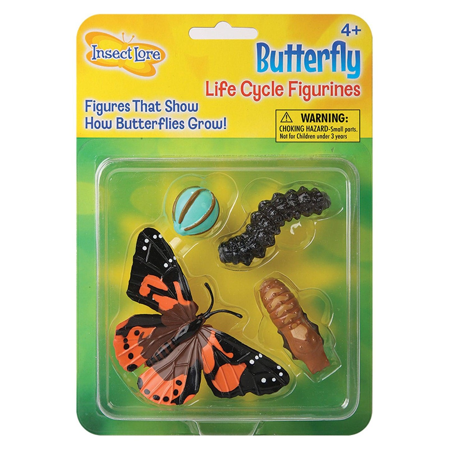 Butterfly Life Cycle Stages Figurines, 4 Per Set, 2 Sets - Loomini