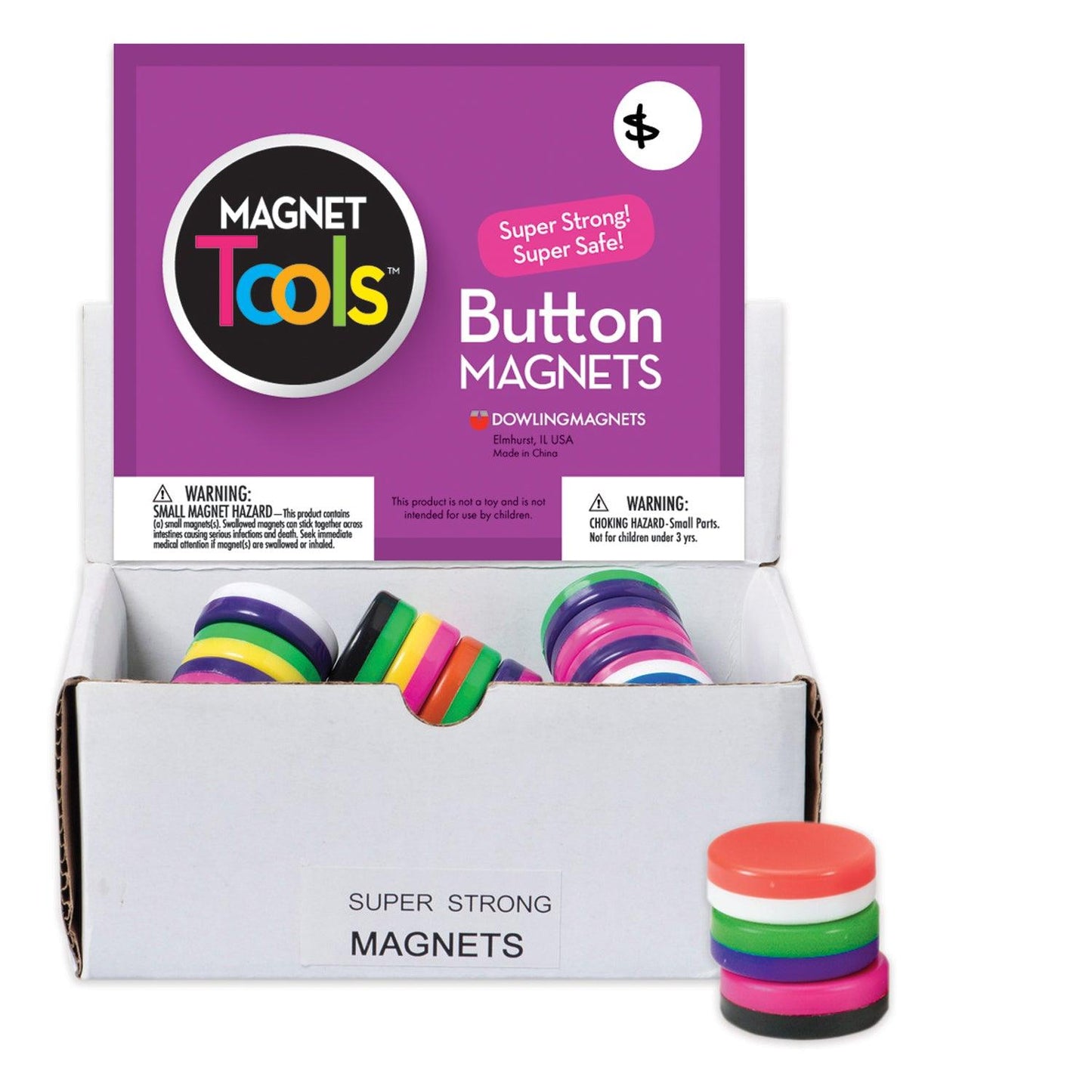 Button Magnet Display, Pack of 40 - Loomini