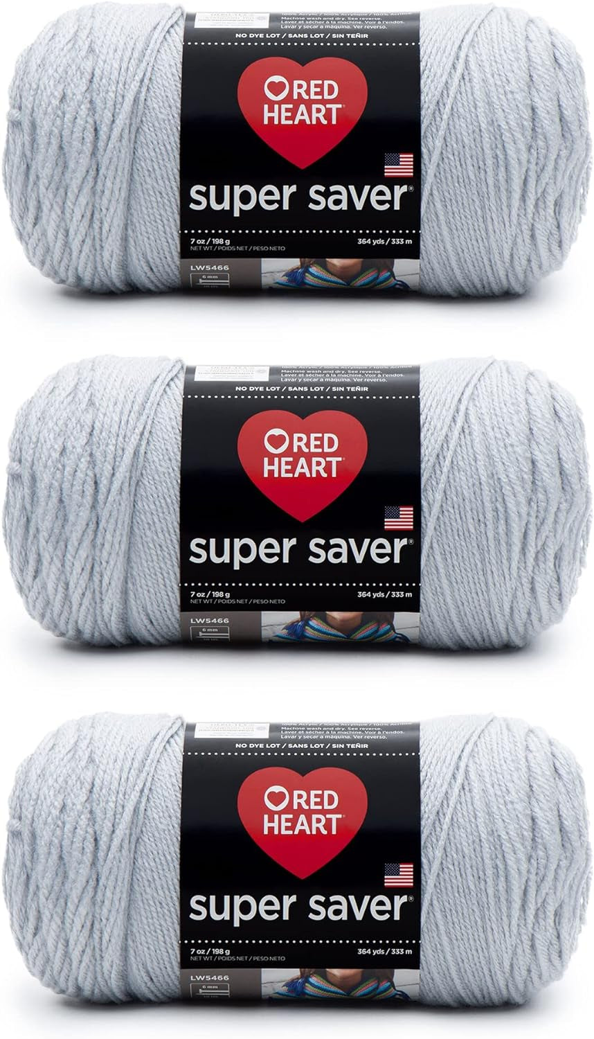 Super Saver White Yarn - 3 Pack of 198G/7Oz - Acrylic - 4 Medium (Worsted) - 364 Yards - Knitting/Crochet