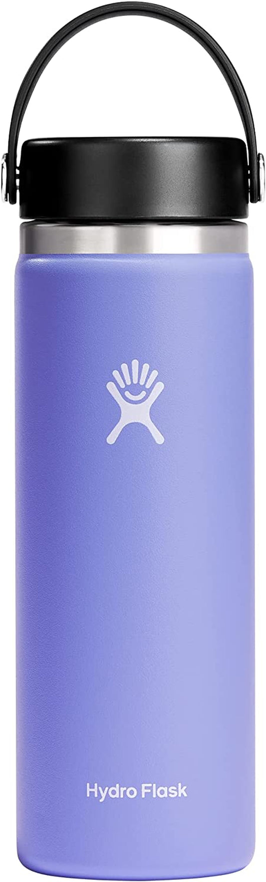 Wide Mouth Vacuum Insulated Stainless Steel Water Bottle with Leakproof Closeable Lid for Cold Water Drinks, Sports, Travel, Car and School