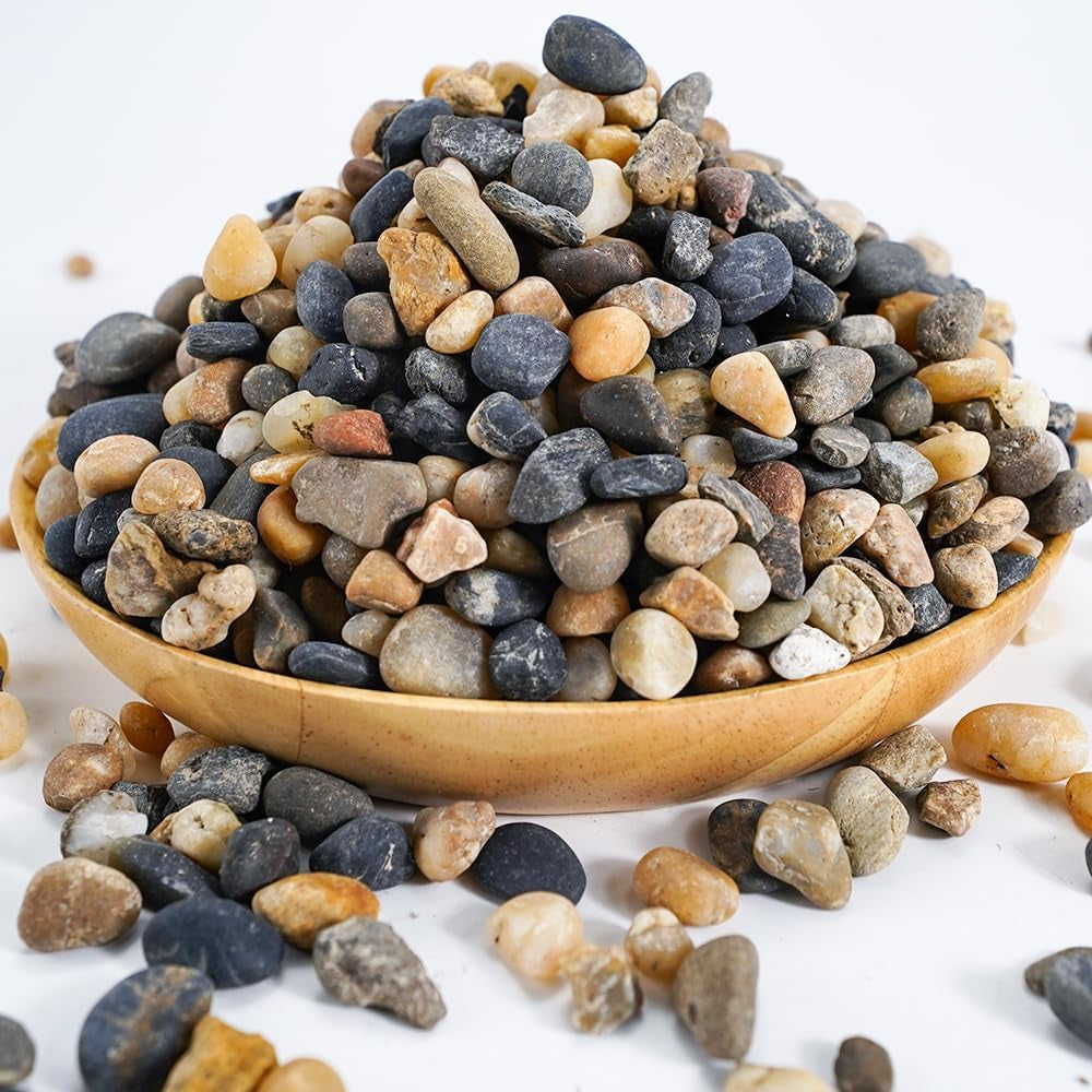 6Lbs Natural River Rocks, Succulent Cactus Gravel for Plants, Bonsai Decorative Pebbles, Planters Stones, Potting Grit for Gardening, Flower Pots, Vase Fillers, Indoor Water Fountains, Landscaping