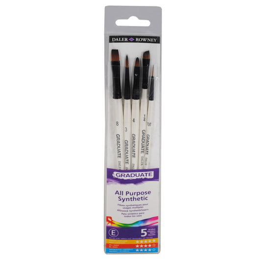 Graduate All Purpose Selection Brush Set, Synthetic, 5 Pieces
