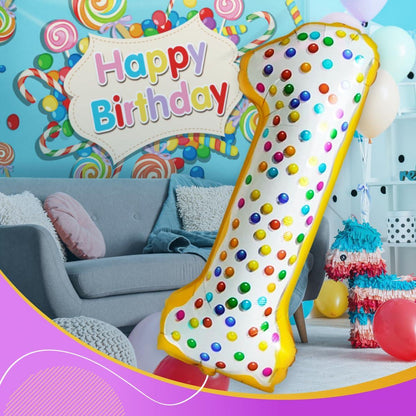 Add a Pop of Pastel with our Donut Balloon 1 Numbers for Girls' or Boys Party