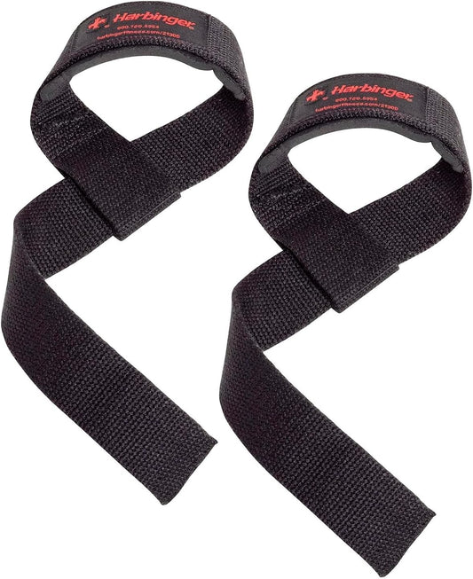 Padded Cotton Lifting Straps with Neotek Cushioned Wrist (Pair)