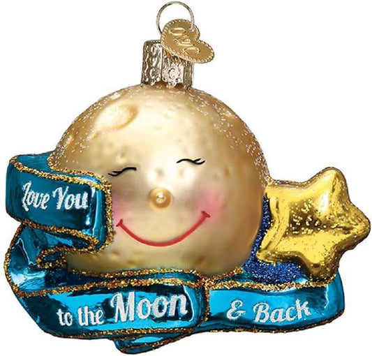 Ornaments Love You to the Moon & Back Glass Blown Ornaments for Christmas Tree