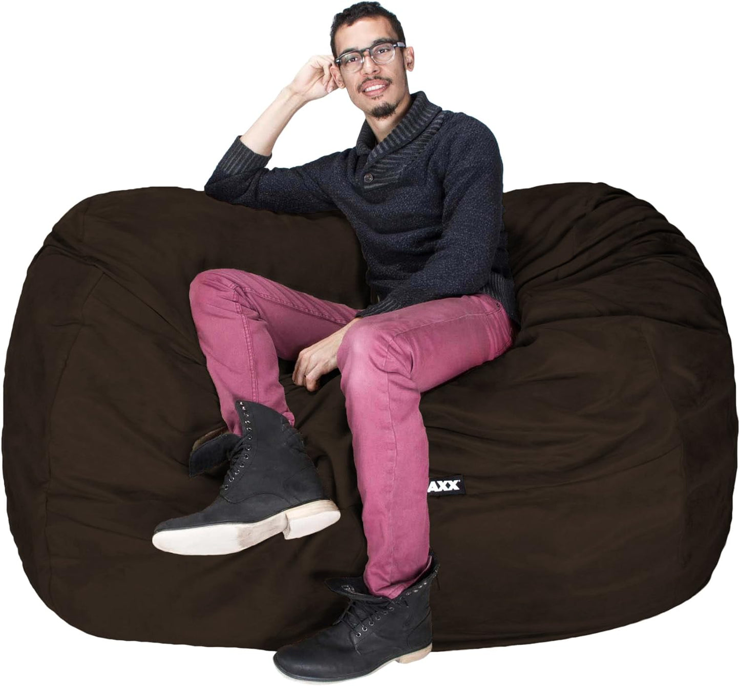 Jaxx Lounger 5.5 Foot Bean Bag - Velvet Twill, Brown